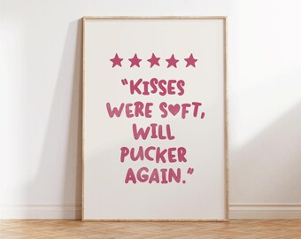 Cute Romantic Wall Art - Trendy Valentine’s Day Decor - Preppy Couple Gift - Heart Print - Romantic Valentine Gallery Art