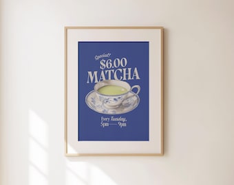 Special Retro Matcha Poster, Matcha Lover Gift, Matcha Wall Decor, Kitchen Wall Art, Cafe Decor, Barista Poster, Trendy Apartment Decor
