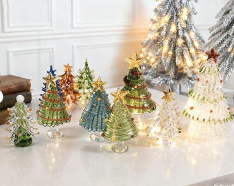 Handmade Stained Glass Christmas Trees,Mini Christmas Tree,Handmade Fused Glass tree Figurines,Christmas Gifts,unique handmade christmas