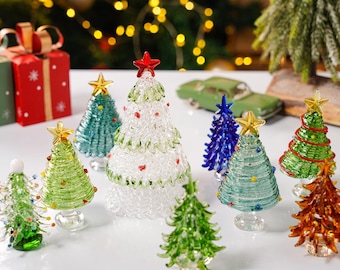 Handmade Stained Glass Christmas Trees,Glass Christmas Decor,Handmade Fused Glass tree Figurines,Christmas Gifts,unique handmade Christmas