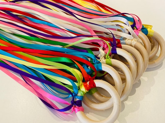 Sensory Ribbon Ring: Rainbow Colors, Baby Sensory Play