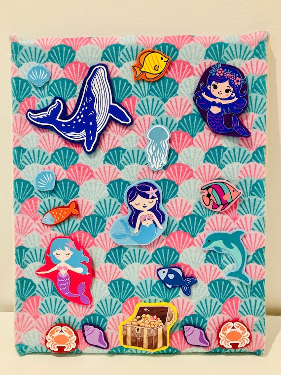 Handmade Mermaid Felt Play Set: Sensory Alphabet Learning Toy