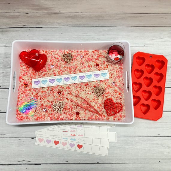 Valentines Sensory Bin for Kids: Heart Matching Activity