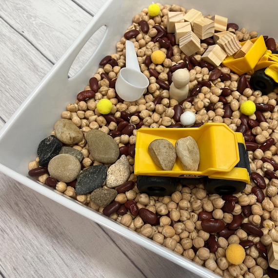 Construction Sensory Bin: Kids Building Activity Kit
