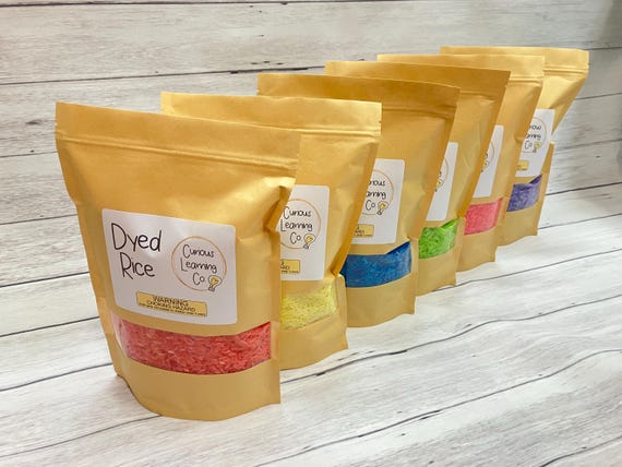 Rainbow Colored Rice Sensory Bin Filler: Non-Toxic Craft Rice