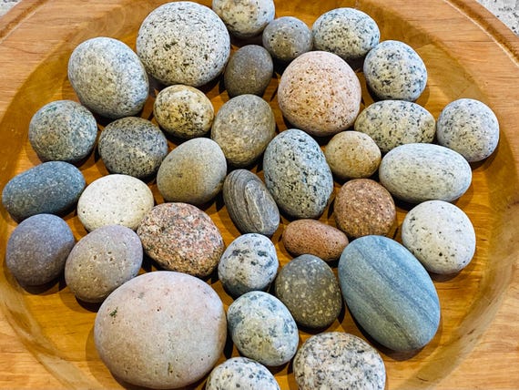 Smooth Beach Soothing Stones Set: Natural Calming Rocks, Sensory Fidget Toys