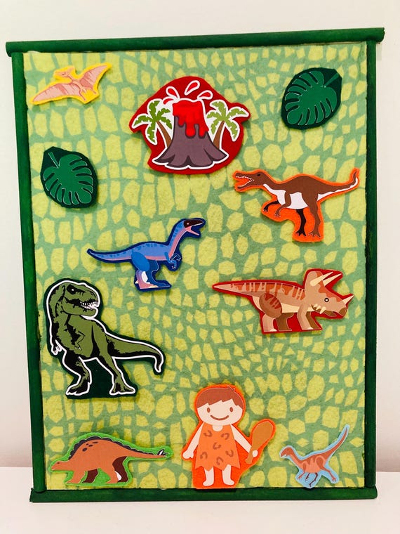 Dinosaur Felt Play Set: Double-Sided Sensory Alphabet Learning