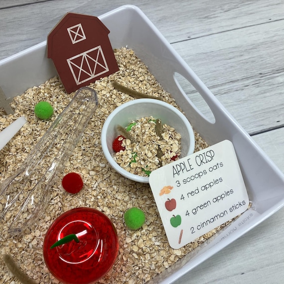 Baking Sensory Bin for Kids: Apple Pie Theme, Fine Motor Skills Activity