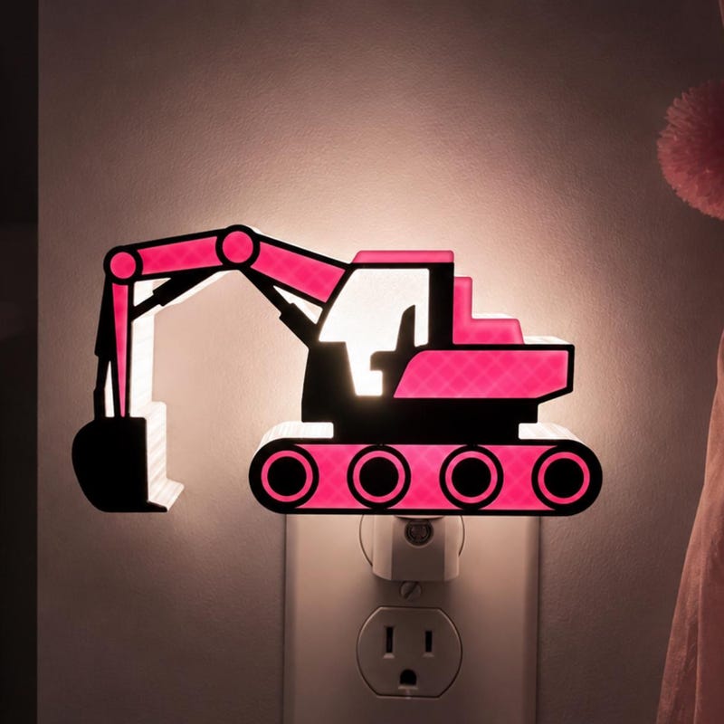 Pink Diggers Vector Pink Excavator - Etsy