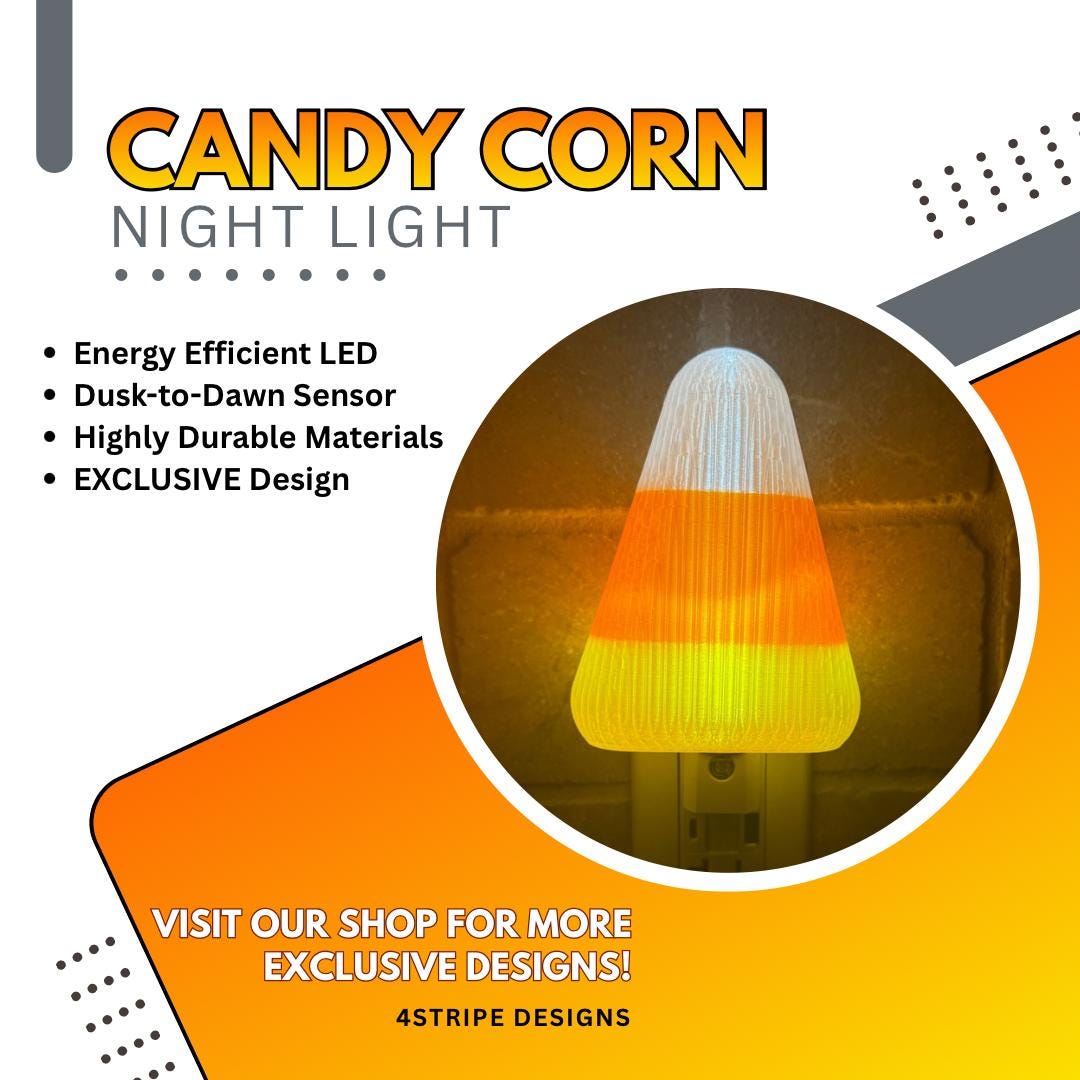 Candy Corn Night Light | Halloween Plug-in LED Nightlight | Cute Fall ...