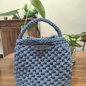 Handmade Crochet Bag | T-Shirt Yarn Handbag | Tote Bag | Nature Woven Handbag Clutch Chunky Bag | Outfit Bag | Birthday Gift present For Her