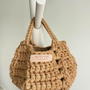 Handmade Crochet Bag | T-Shirt Yarn Handbag | Tote Multicolor Bag | Mini Chunky Bag | Outfit Bag | Birthday Gift present For Her