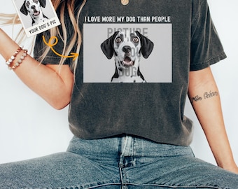 Custom Pet Photo Shirt, Personalized Dog Picture Tee, Comfort Colors® Pet Portrait Shirt, Gift For Dog Lover, Cat Mom, Pet Memorial