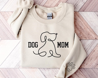 Custom dog Sweatshirt With Paw Name, Personalized Gift For Dog Mom, Dog Mama Shirt, Mother's Day Gift, Cozy Pet Owner Sweater