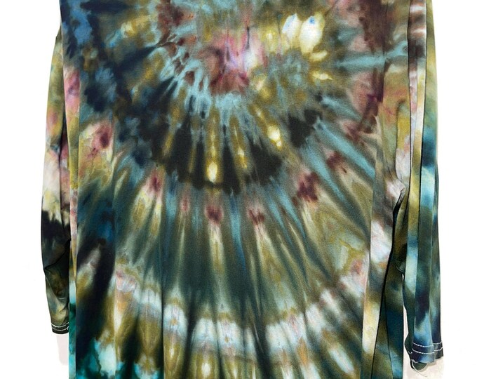 Layer This Light Weight Cardigan Style 3/4 length Sleeve Tie Dye Ice Dye