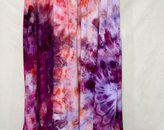 Boho Tie Dyed Scarfed Hemline Hand Dyed Skirt
