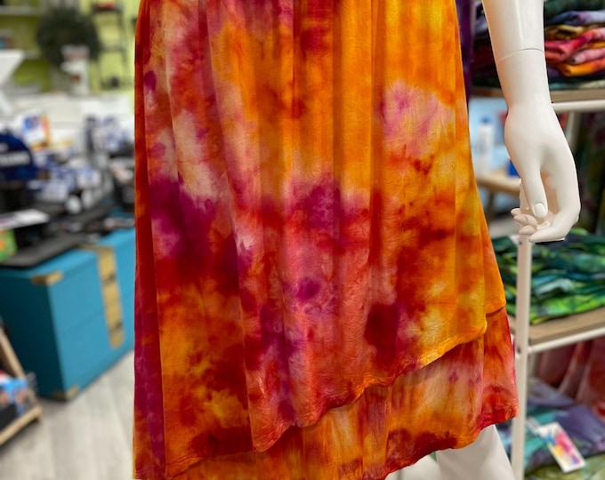Rayon Light Weight Tie Dyed Hand Dyed Boho Women's Skirt