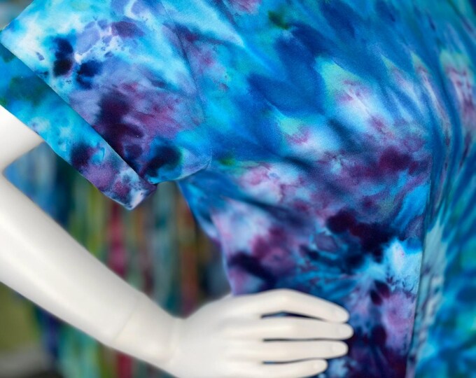 Hand-Dyed Ice Dye Crop Top: American Apparel, Blues & Purples