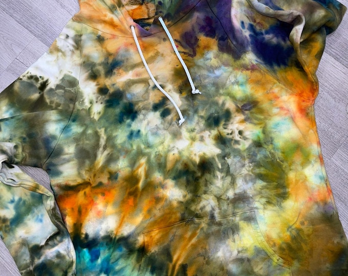 100% Cotton Hand Dyed Tie Dye Crew Neck Unisex Hoodie
