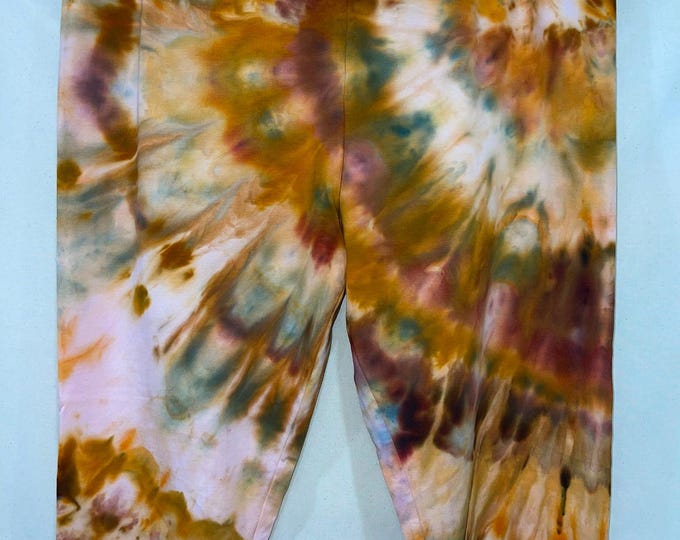 Plus Size Hand Dyed Capris Ice Dyed Tie Dye Yoga Pants