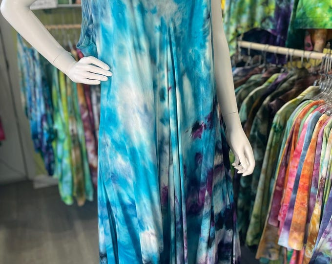 Hand Dyed Tank Dress One Of A Kind Unique Tie Dye Plus Size