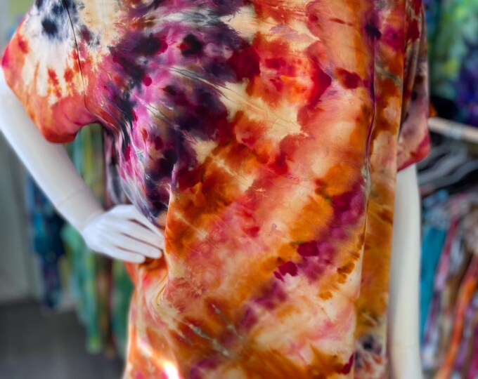 Bold Bright Hand Dyed Bali Rayon Top Tie Dye - Size Medium