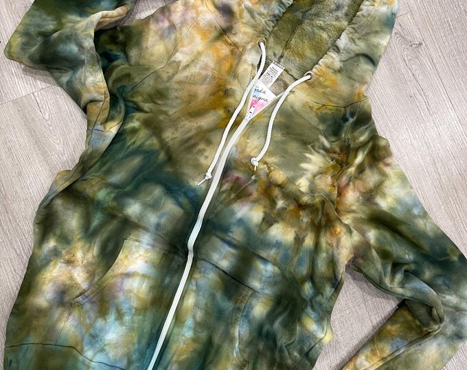 100% Cotton Hand Dyed Unisex Zip Up Hoodie