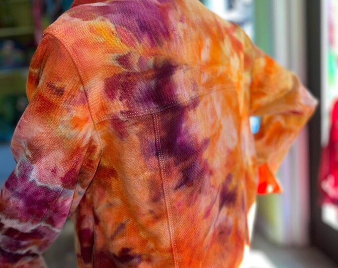 Hand-Dyed Cotton Jacket - Jones NY, Unique Statement Piece