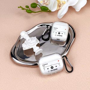 Custom Music Code AirPods Case Album Cover for AirPods 1/2/3/4 Gen AirPods Pro 1/2/3, Personalized Clear AirPods Cover, Christmas Gifts