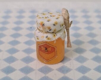 Dollhouse Miniature  Honey Jar, 1/12 scale