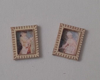 Dollhouse Miniature, shabby chic dollhouse decor, miniature frame , scale 1/48