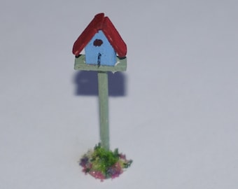 Dollhouse miniature birdhouse handmade , scale 1/48