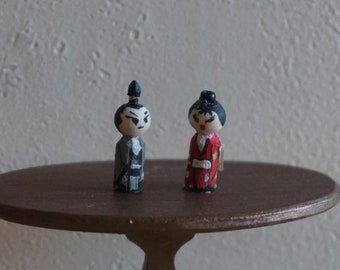 Pareja de muñeca Kokeshi, escala 1:12