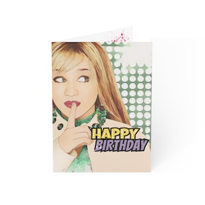 Greeting Cards, Hannah Montana Birthday Card, Birthday Cards, Pop Star Card Set, Miley Cyrus Party Invitations, Disney Channel