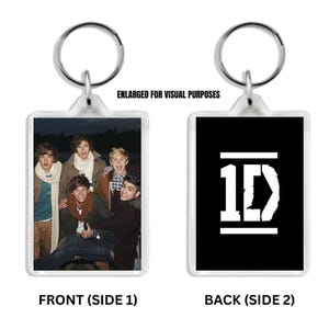 One Direction Keychain, 1D Keyring, Boyband Merch, Directioner Gift, Custom Fan Keychain, Stocking Stuffer