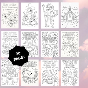 Religious Children&#39;s Activity: Bible Coloring Book Digital Download