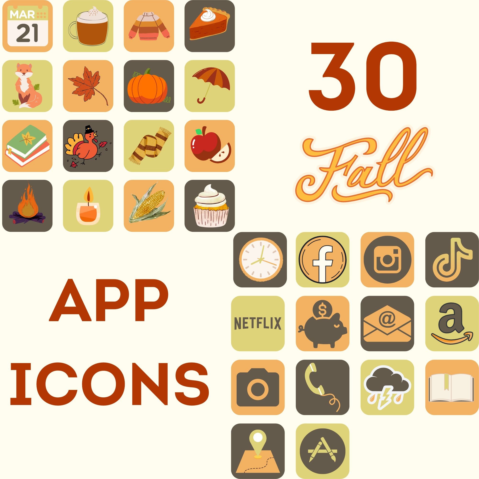 Fall App Icons Ios 16 Phone Icons Autumn Aesthetic Design - Etsy UK