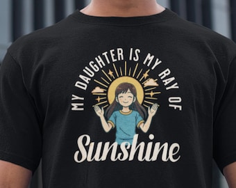 Ray of Sunshine Unisex Softstyle T-Shirt, Daughter Gift for Dad Mom, Family Tee, Parent Shirt, Sunflower Top