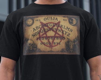 Halloween Ouija Board Pentagram T-shirt, Unisex T-shirt, Spöklik T-shirt, Ockulta Klädsel, Häxtopp The Craft