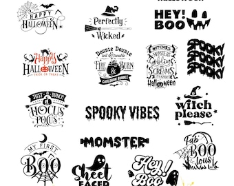 Pacote de ícones assustadores de Halloween SVG PNG: arquivos Cricut Cut (download digital)