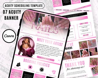 Nails Acuity Website Templates Schedule Acuity Booking Site Nail Tech Acuity Scheduling Template Canva Acuity Template Newspaper Booking DIY