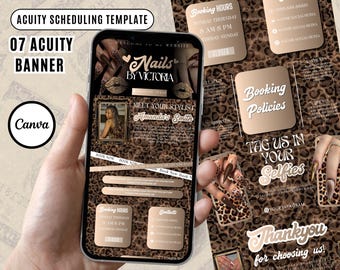 Minimalist Acuity Booking Site Template Nail Tech Acuity Template Nail Salon Canva Template Nail Scheduling Acuity Website DIY Business Card