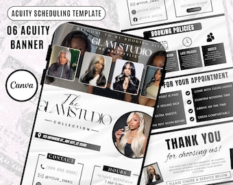Acuity Scheduling Template Hair Lash Nail Makeup Website Banners