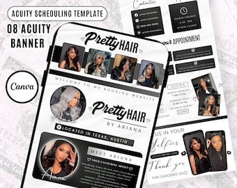Cream Acuity Scheduling Template Hair Stylist, Acuity Scheduling Template, Booking site template Lash Makeup Hair Scheduling Template Canva