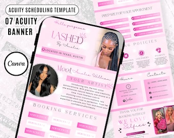 Lash Tech Acuity Scheduling Template Lash Tech Website Acuity DIY Template Scheduling Lash Template Acuity Site Canva Template Lash Tech