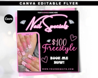 Nail Flyer DIY Nail Tech Flyer Nail Special Deal Flyer Nail Flyer Bookings Nail Tech Booking Flyer Nail Book Now DIY Nail Deal Booking Flyer