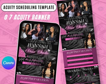 Hairstylist Acuity Scheduling Template, Hair Stylist Booking Website, Professional Acuity Website, Nail Tech, Lash Tech Scheduling Template