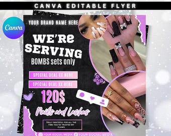 Folleto de uñas, Folleto para manicuristas, Folleto de reservas de uñas, Folleto de ofertas especiales de uñas, Folleto de reservas para manicuristas, Reserva tu manicura ahora, Folleto de reservas para ofertas de uñas caseras