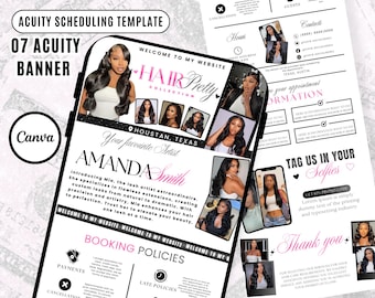 Cream Acuity Scheduling Template for Hair Stylists (Canva), Booking Site Banner
