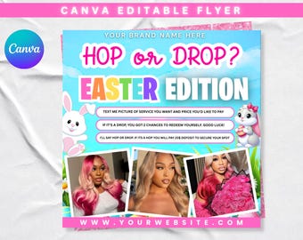 Easter Booking Flyer, April Deal Flyer, Hair, Lashes, Nails, Braids, Makeup, Wig, Canva Template